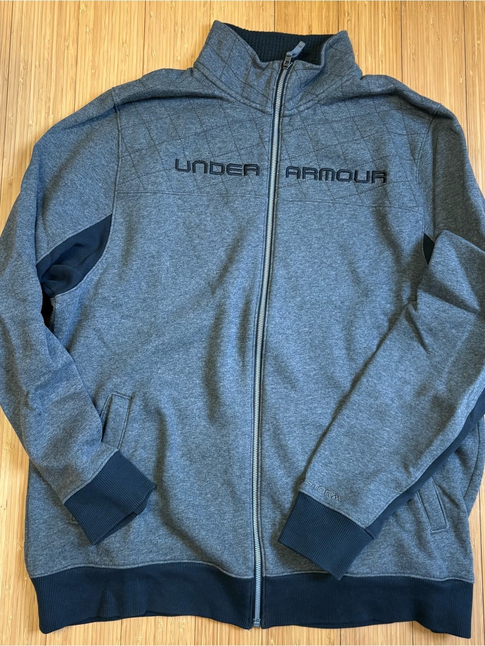 Under Armour Gray and Black UA Storm Quilted-Lined Zip Jacket
